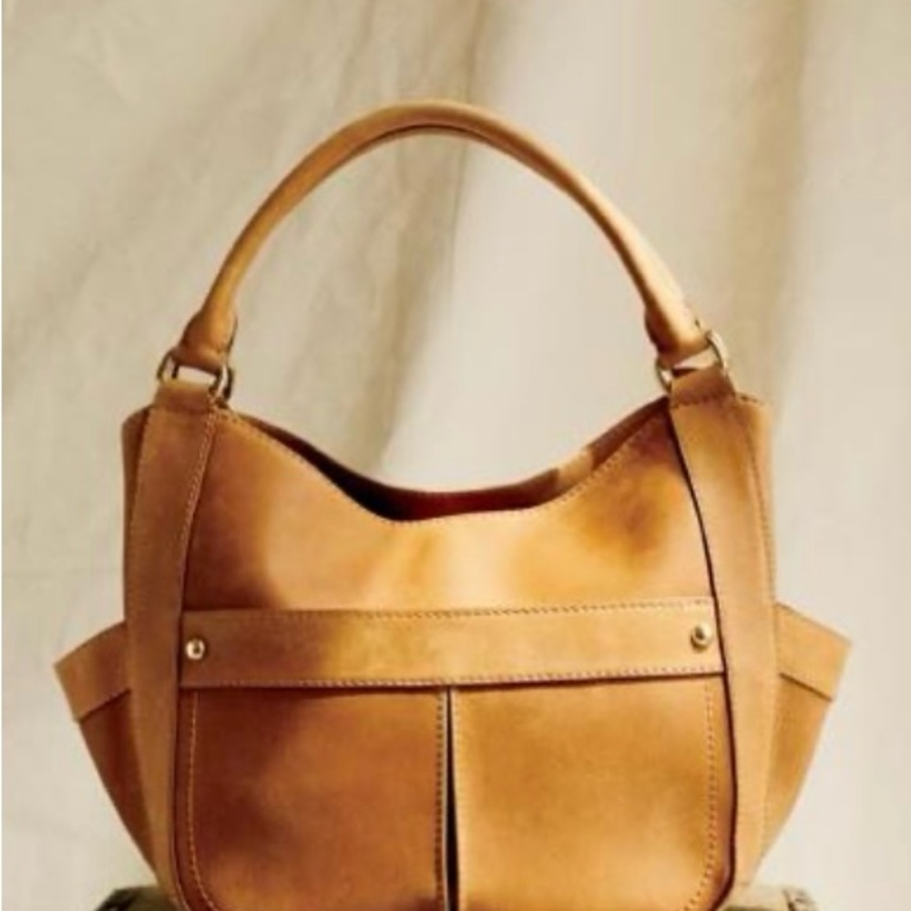 J. Crew Collection Chic Tan Leather Shoulder/Tote Bag